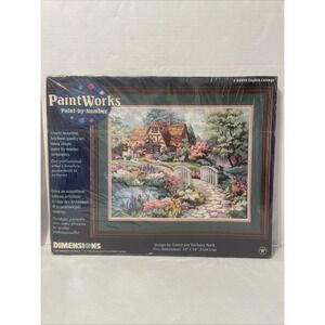 1998 Dimensions Paint by Number 20" x 16" THE ENGLISH COTTAGE New Old Stock